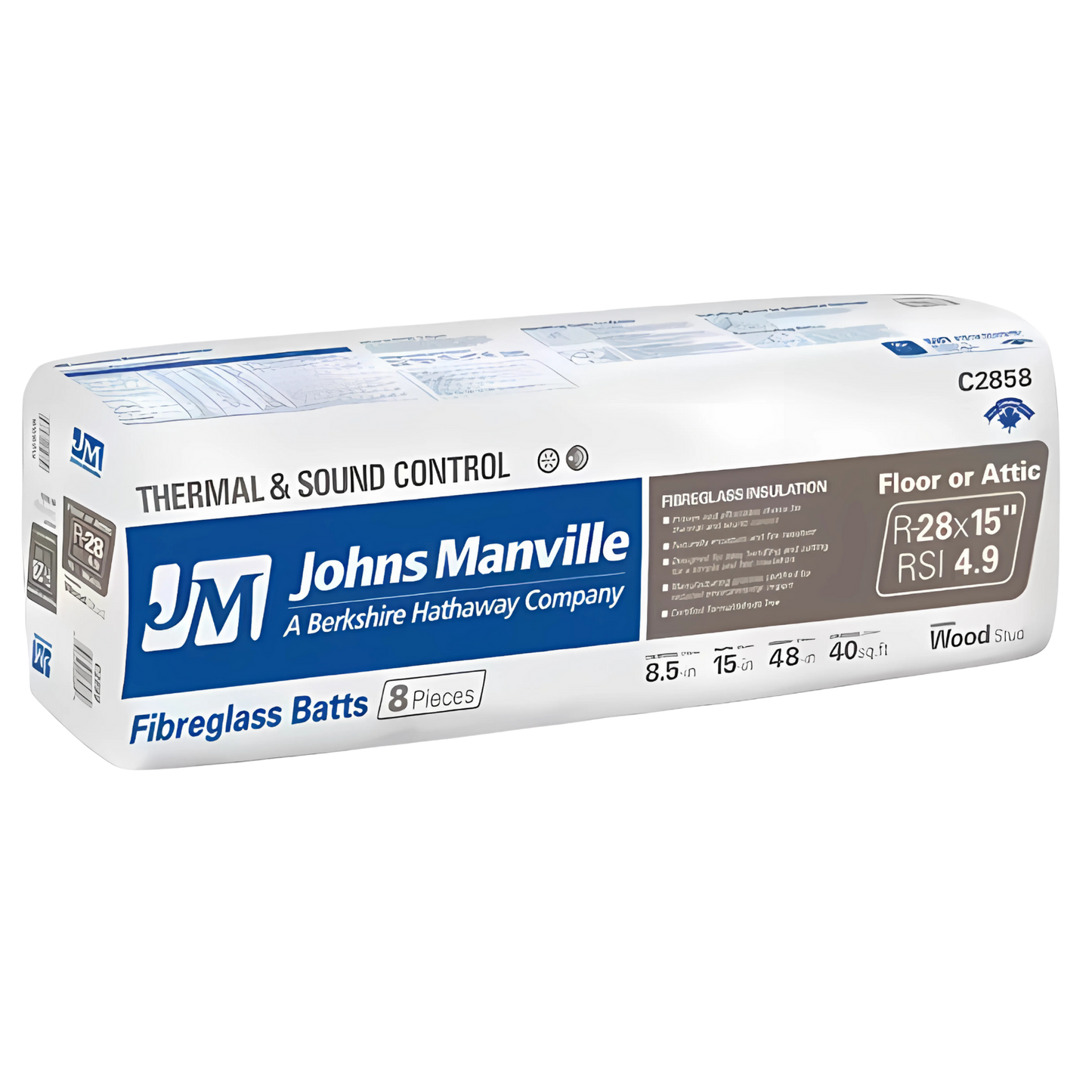 R28x15 Fiberglass Batt Insulation - Johns Manville