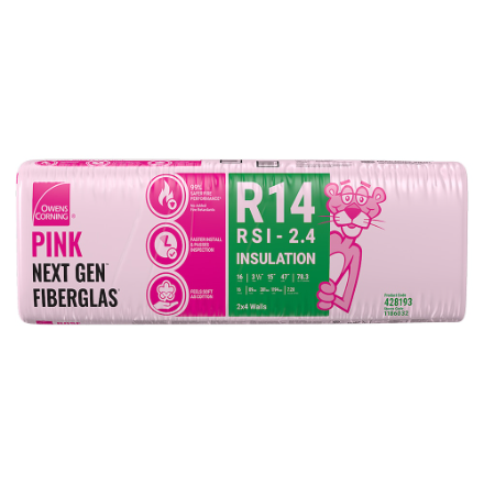 R14x15 Fiberglass Batt Insulation - Owens Corning