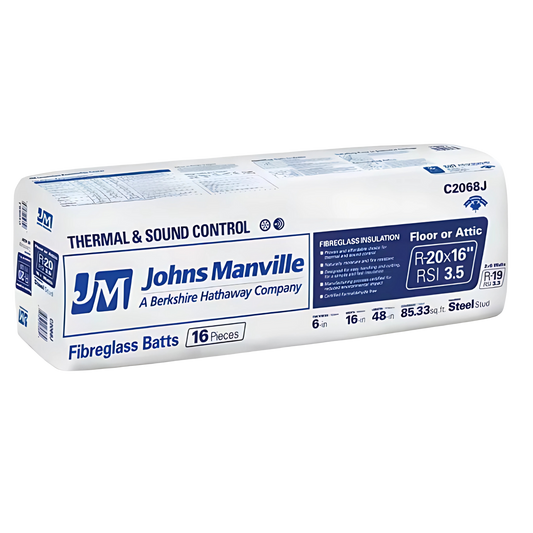 R20x16 Fiberglass Batt Insulation - Johns Manville