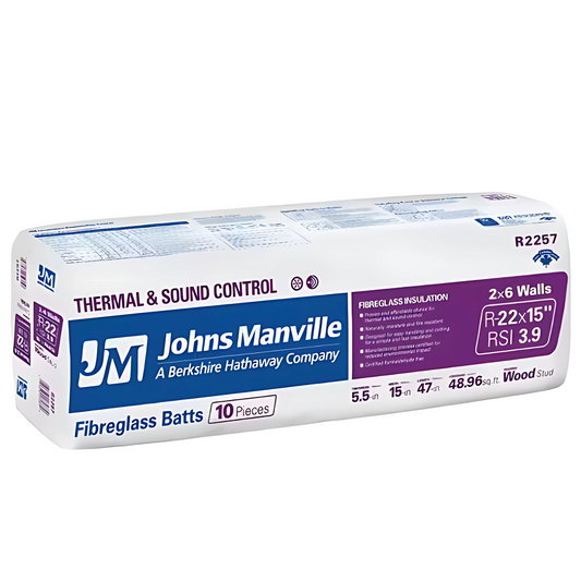 R22x16 Fiberglass Batt Insulation - Johns Manville